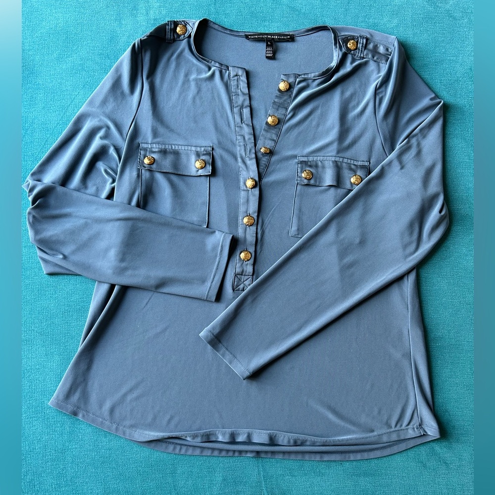 White House Black Market Long Sleeved Blouse Size Large